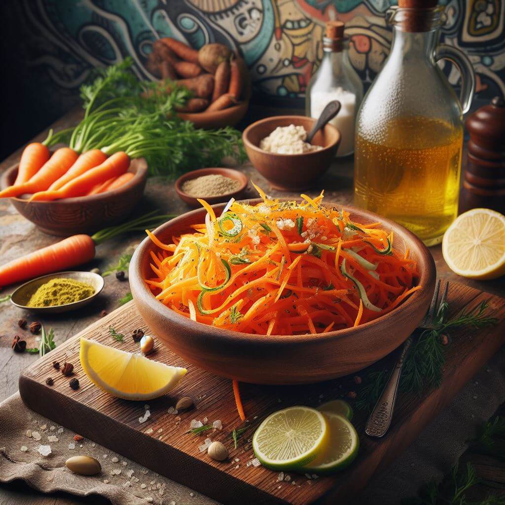 carottes râpées avec vinaigrette au citron et cumin, vinaigrette carottes rapees, vinaigrette
